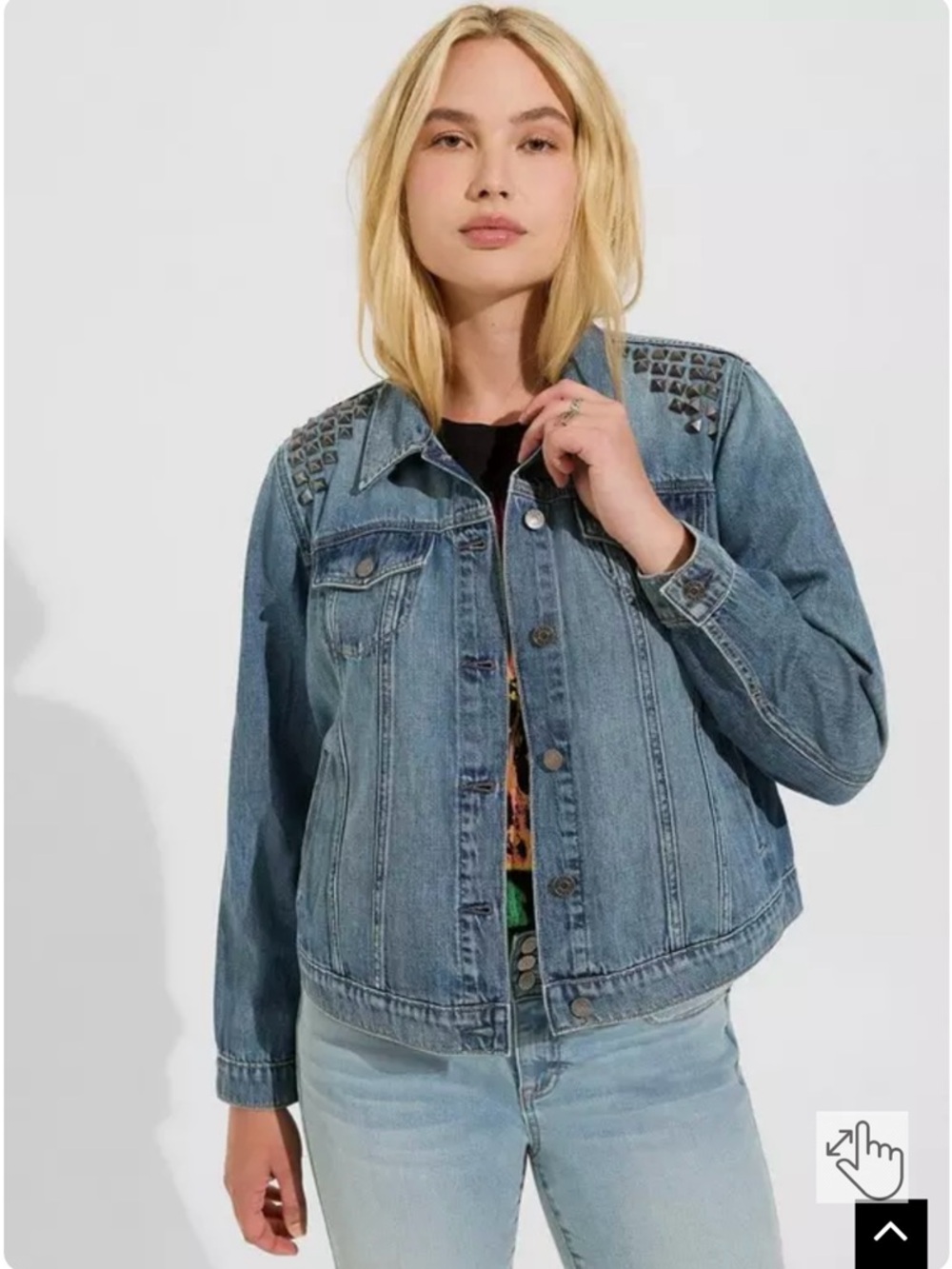 Torrid Studded Light Wash Denim Jacket